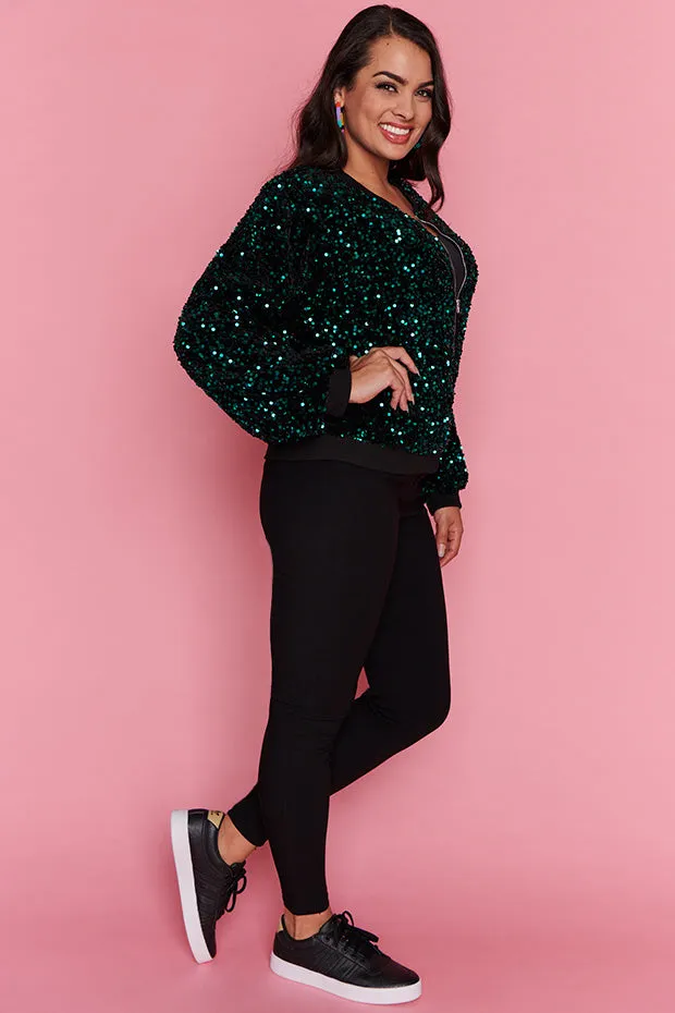 Bling Teal Sequins Jacket