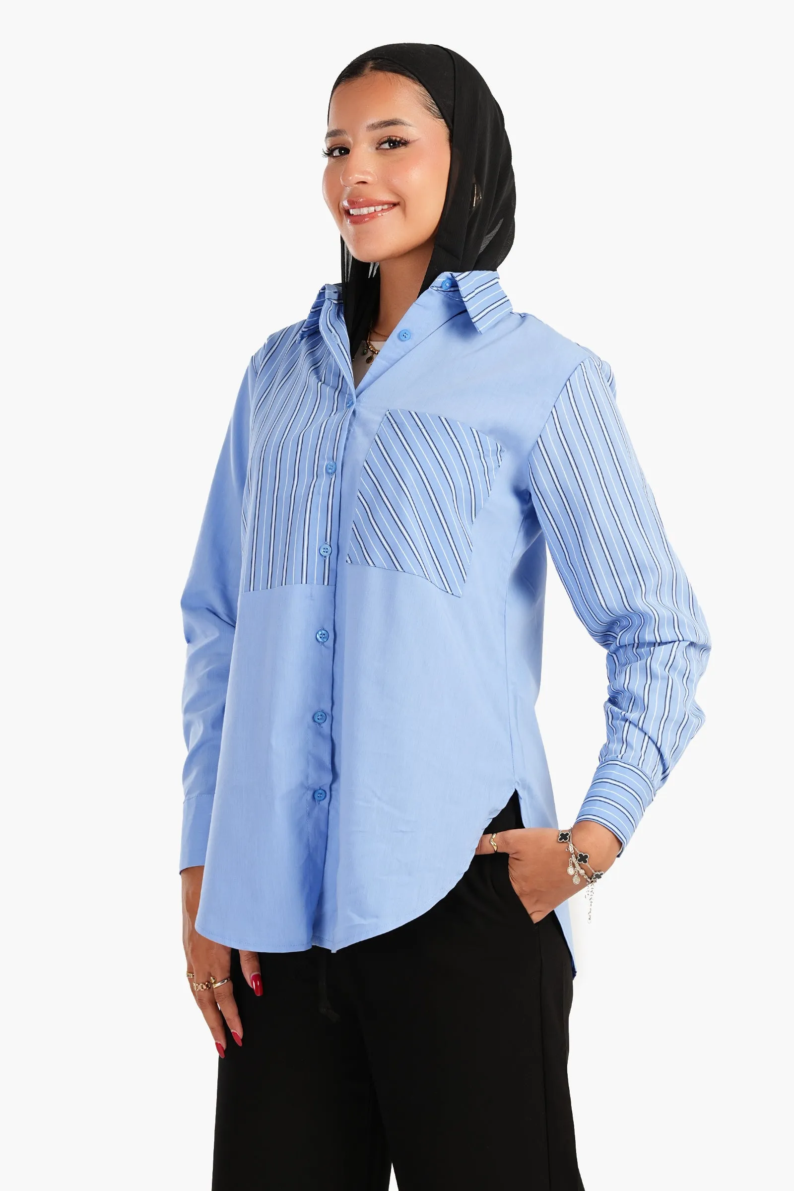 Blue Poplin Basic Shirt