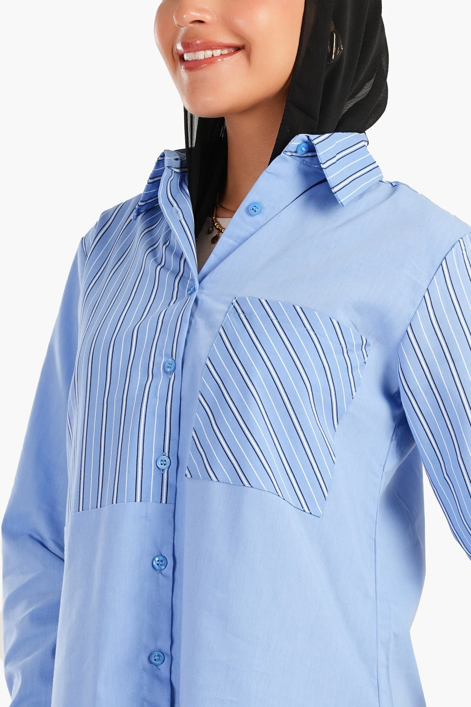 Blue Poplin Basic Shirt