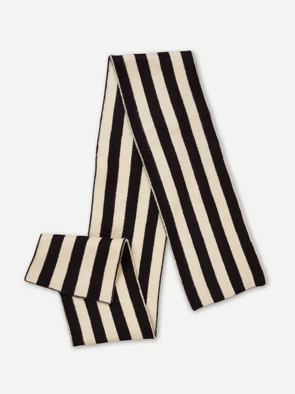 BRUSHED VERTICAL STRIPE SCARF GOLDEN EYE & OATMEAL