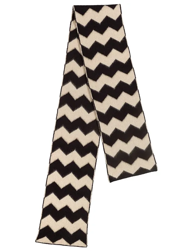 Brushed Zigzag Scarf Golden Eye & oatmeal