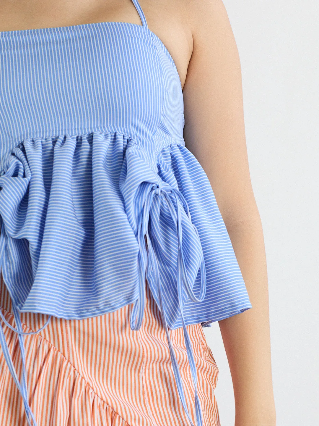 Butterfly Blouse - Azure Pinstripe