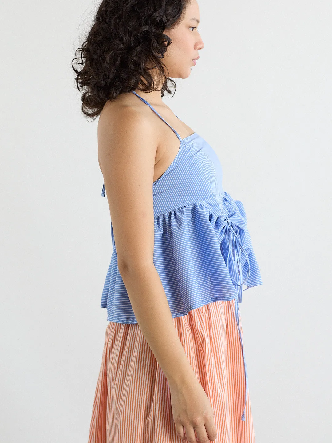 Butterfly Blouse - Azure Pinstripe