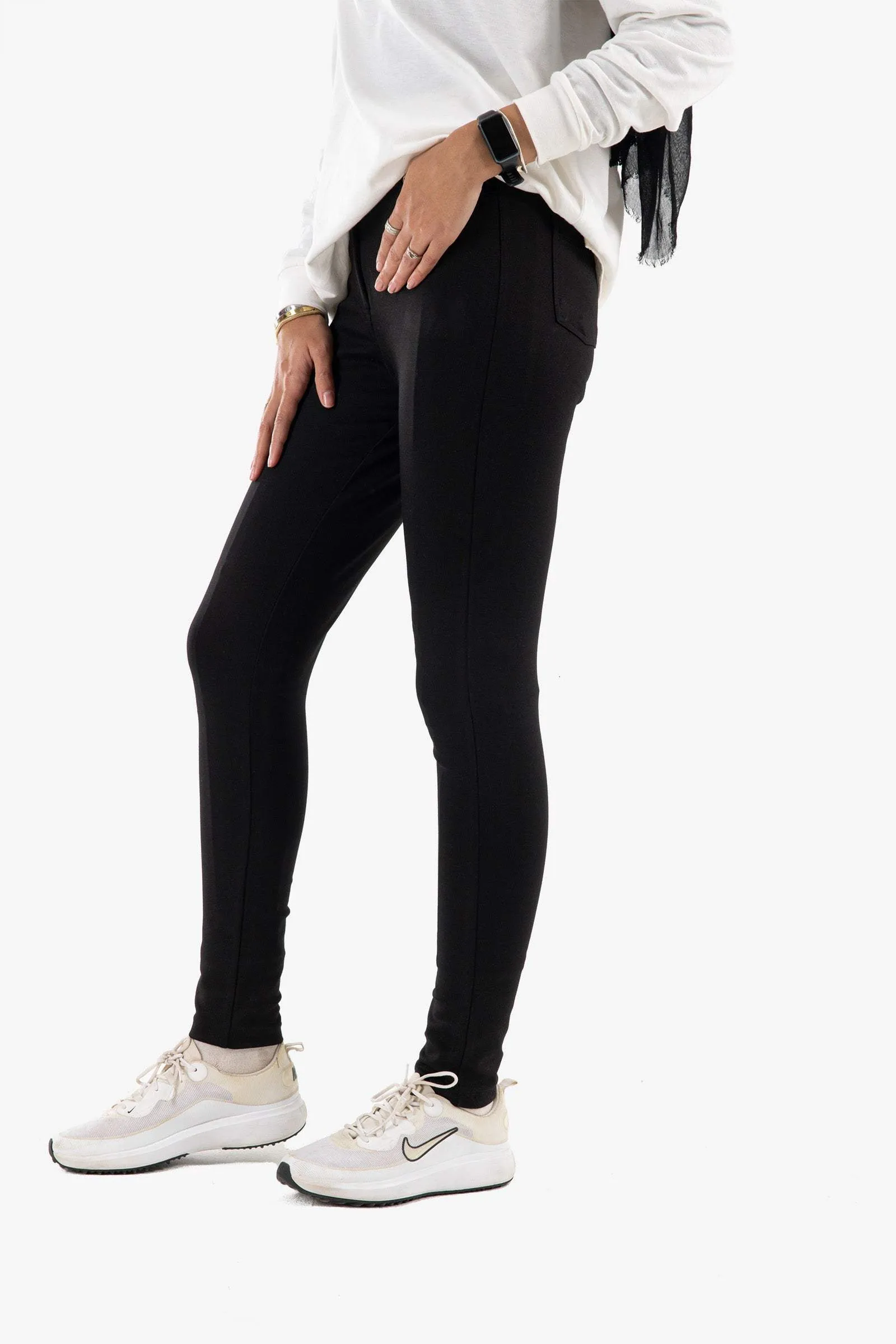 Button & Zipper Closure Leggings