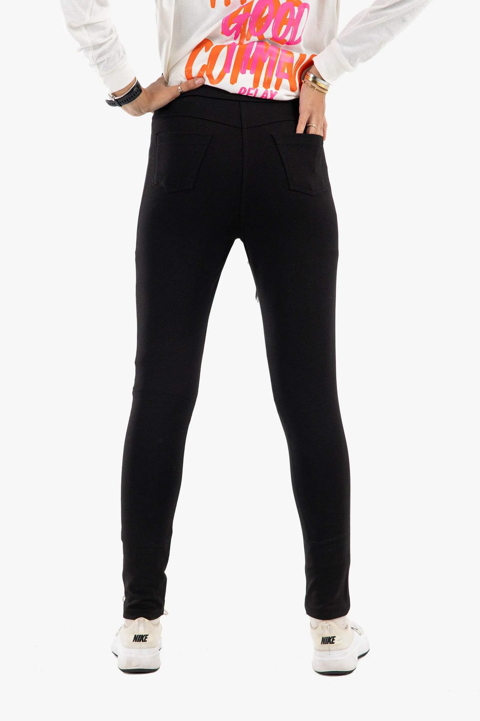 Button & Zipper Closure Leggings