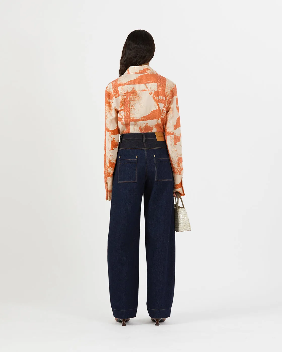 Camille Shirt Tencel Print Rust