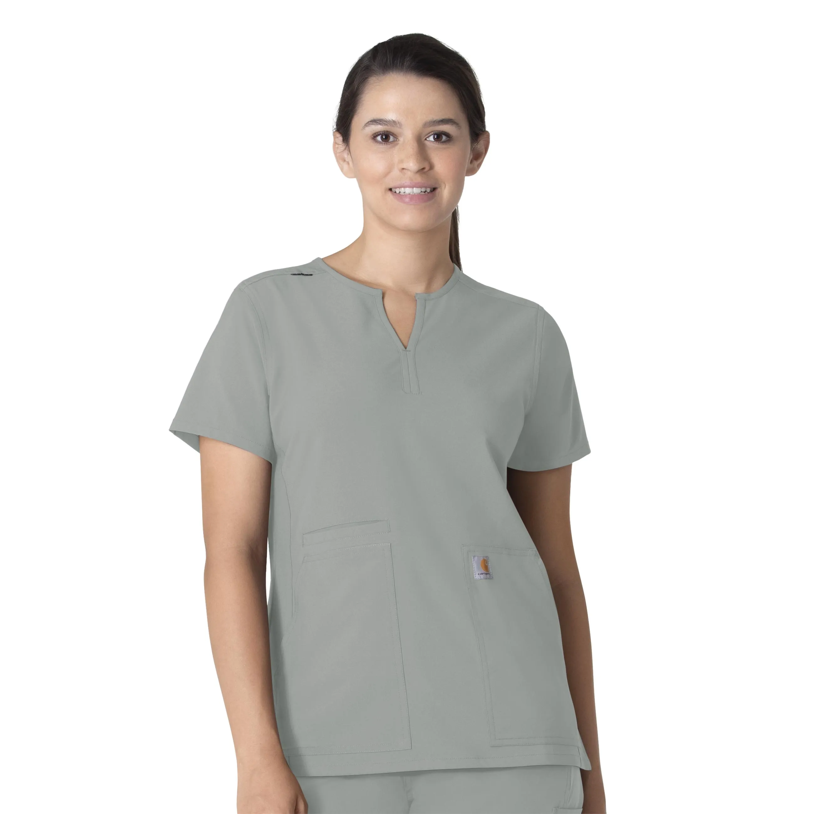 Carhartt Force Essentials Women's Notch Neck Tunic Scrub Top - Grey