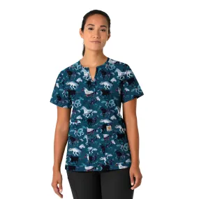 Carhartt Women's Notch Neck Print Scrub Top - Filly Trot