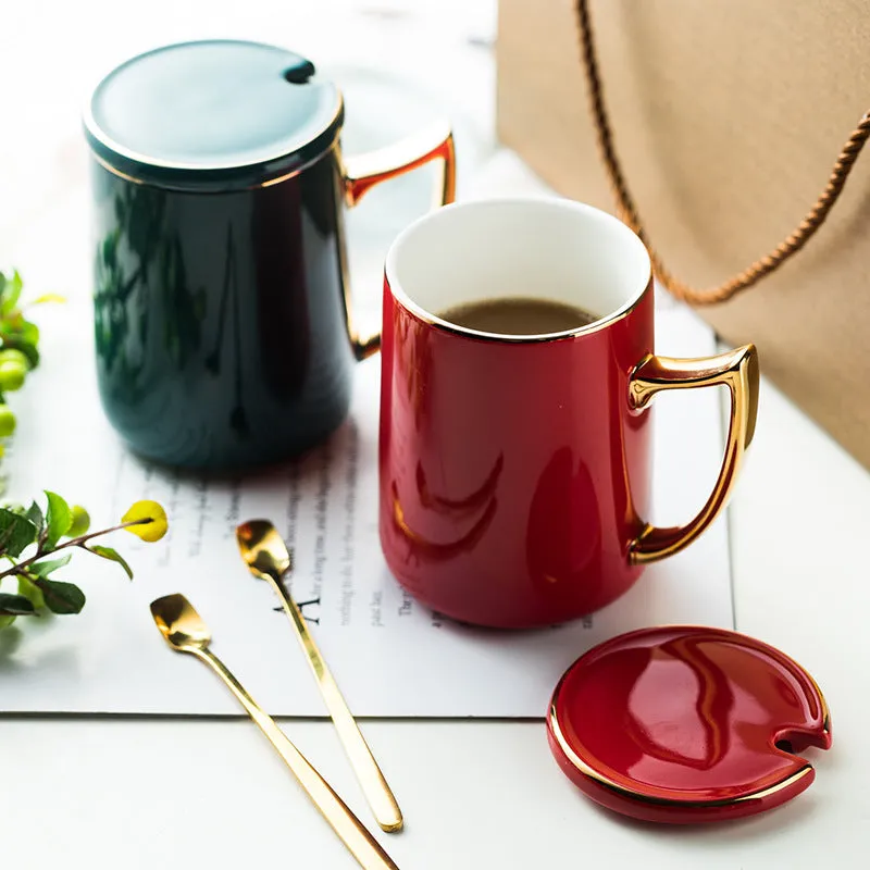 ceramic coffee cup with spoon