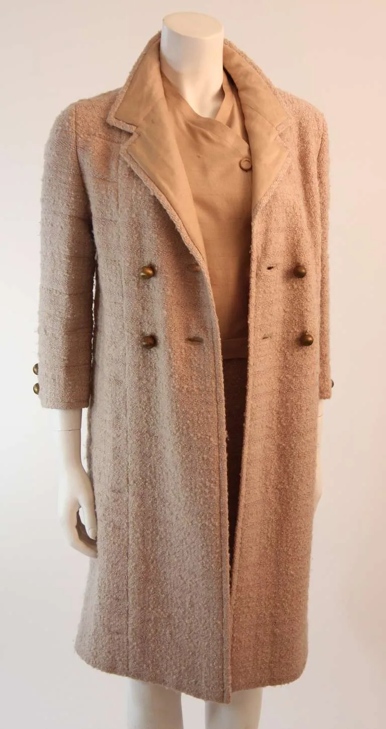 CHANEL 1960s Attributed to Chanel Cream Boucle 3 pc Tweed Suit