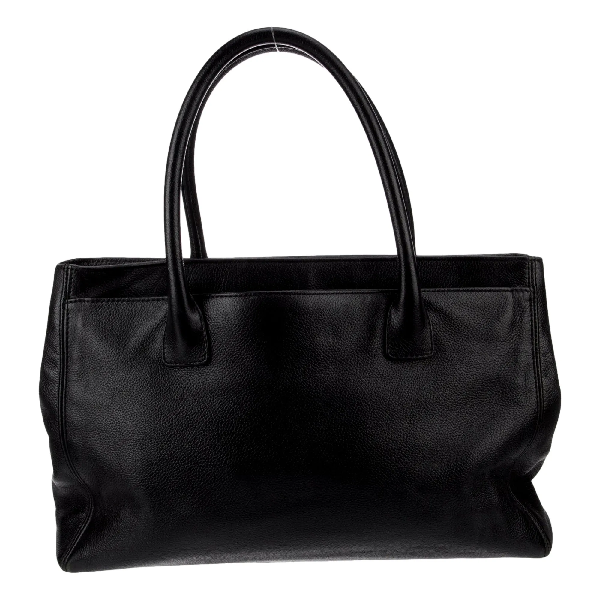 Chanel Executive Cerf Tote Black Leather Medium