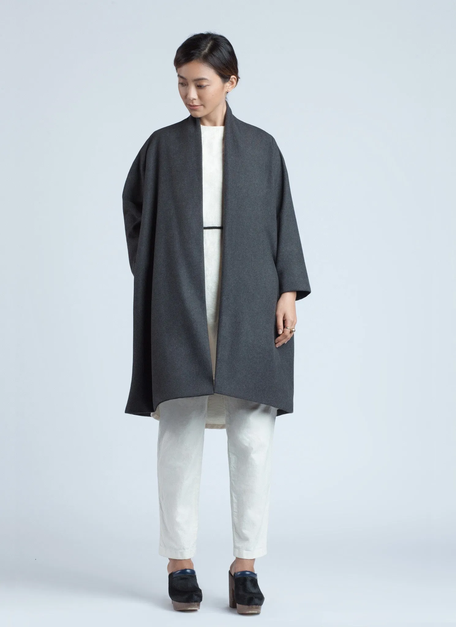 Changes Shawl Collar Long Sleeve Jacket - Blue Grey