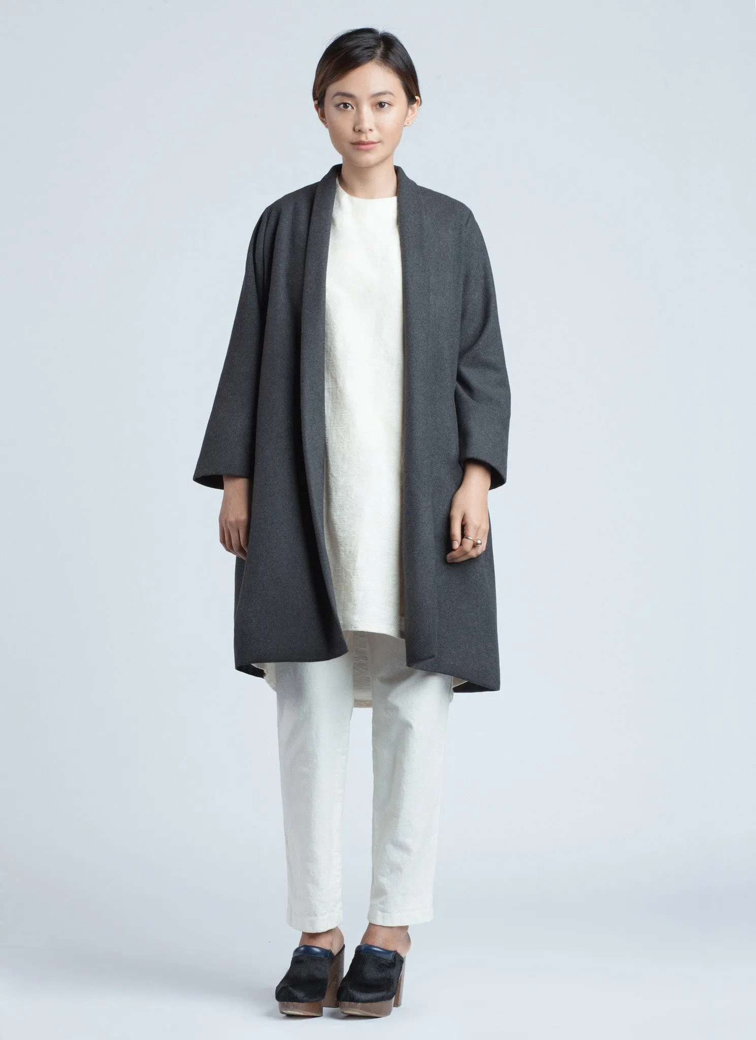 Changes Shawl Collar Long Sleeve Jacket - Blue Grey