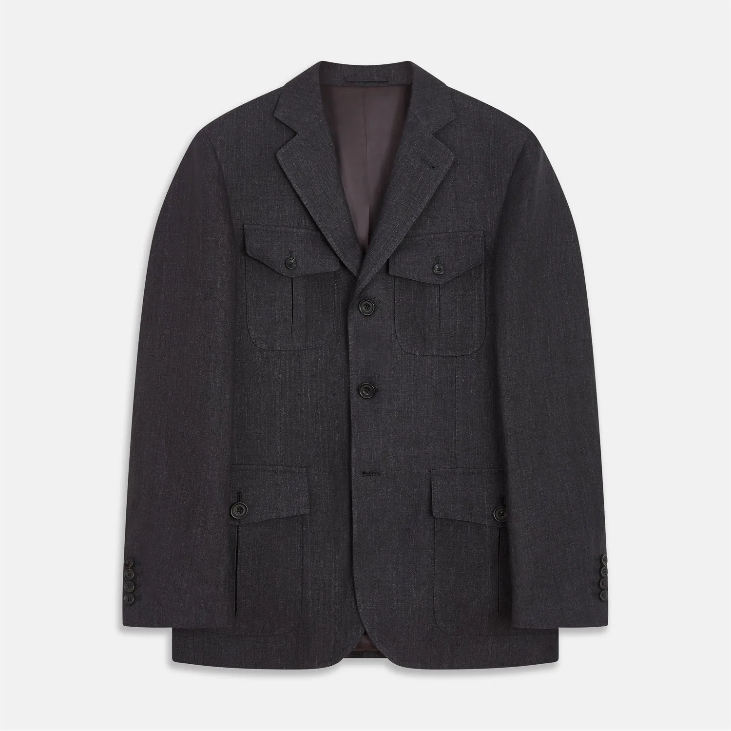 Charcoal Linen Safari Byron Jacket