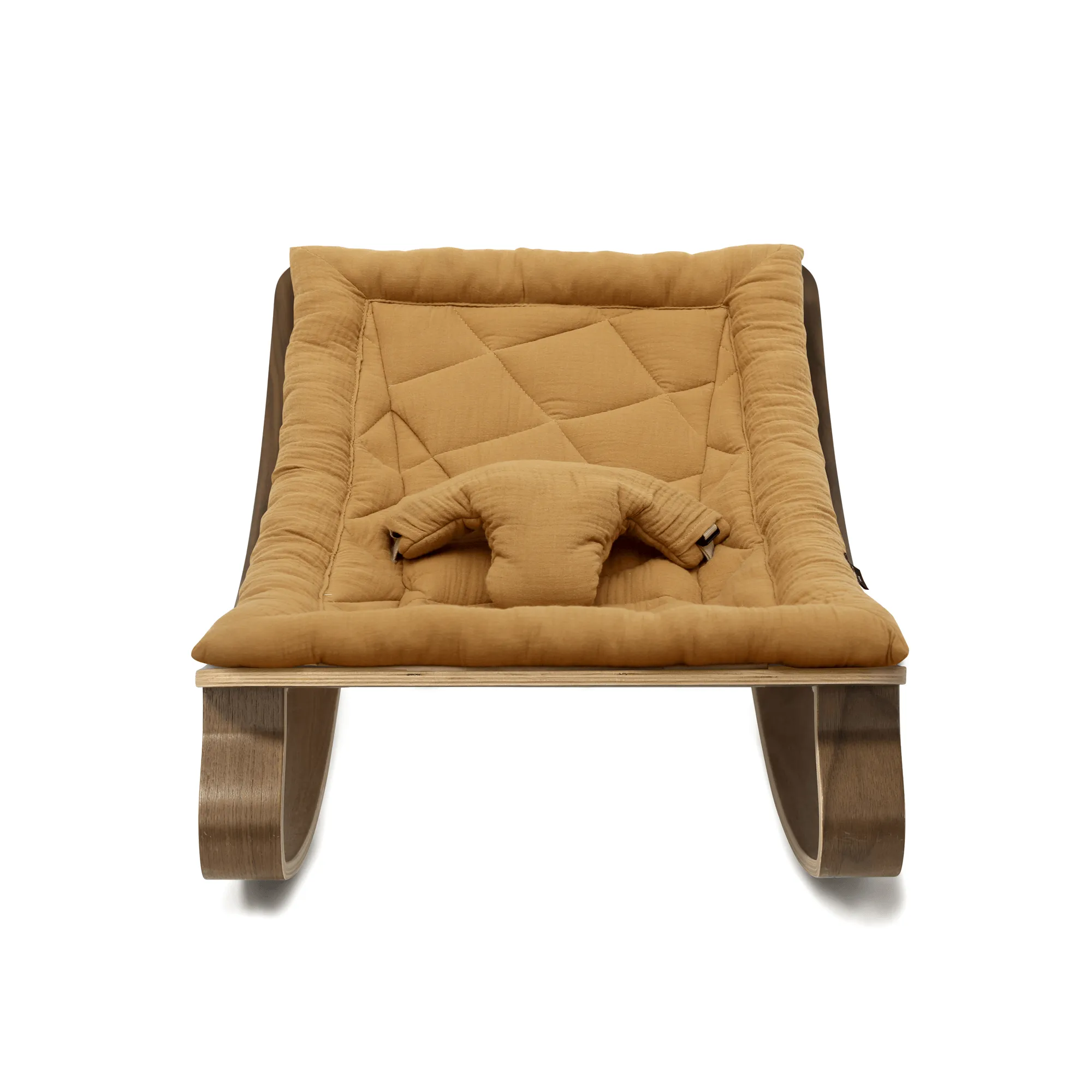 Charlie Crane LEVO Baby Rocker - Walnut with Camel Cushion