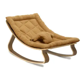 Charlie Crane LEVO Baby Rocker - Walnut with Camel Cushion