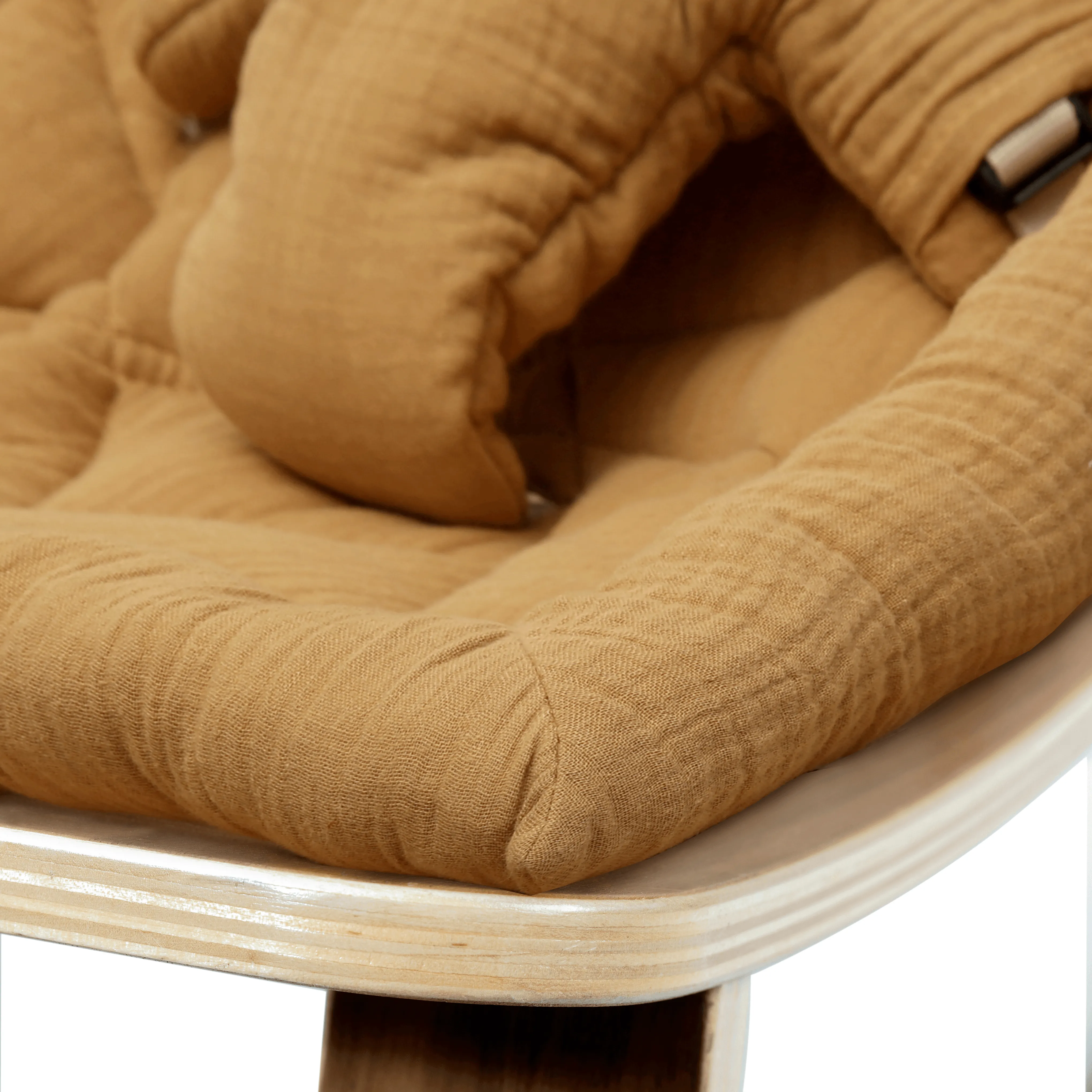 Charlie Crane LEVO Baby Rocker - Walnut with Camel Cushion