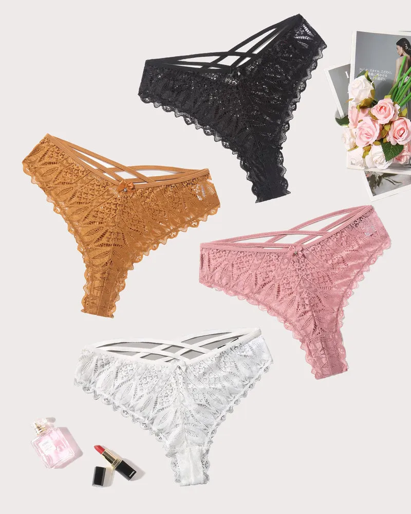 Cheeky Panties Lace Criss Cross Underwear