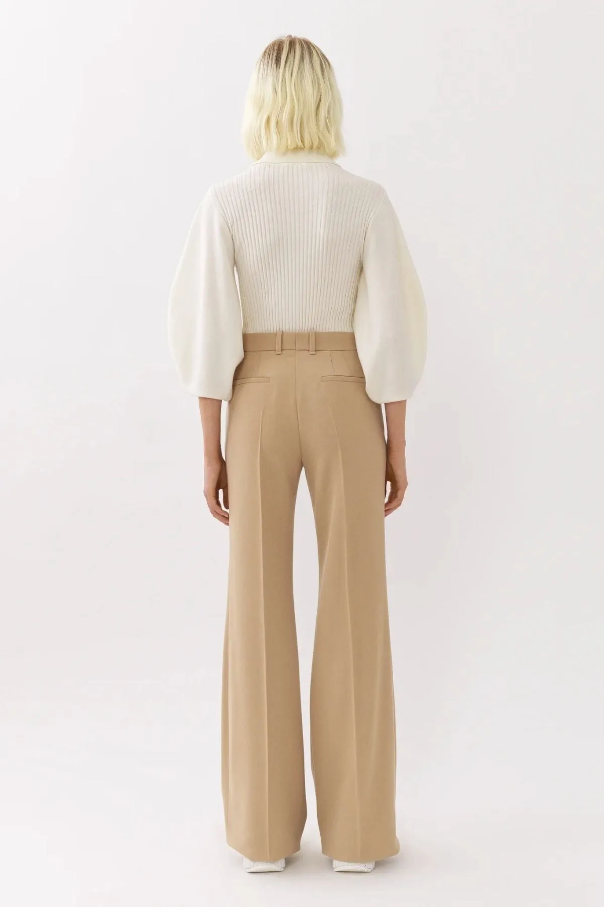 Chloé Tailored Wool Trousers - Pearl Beige