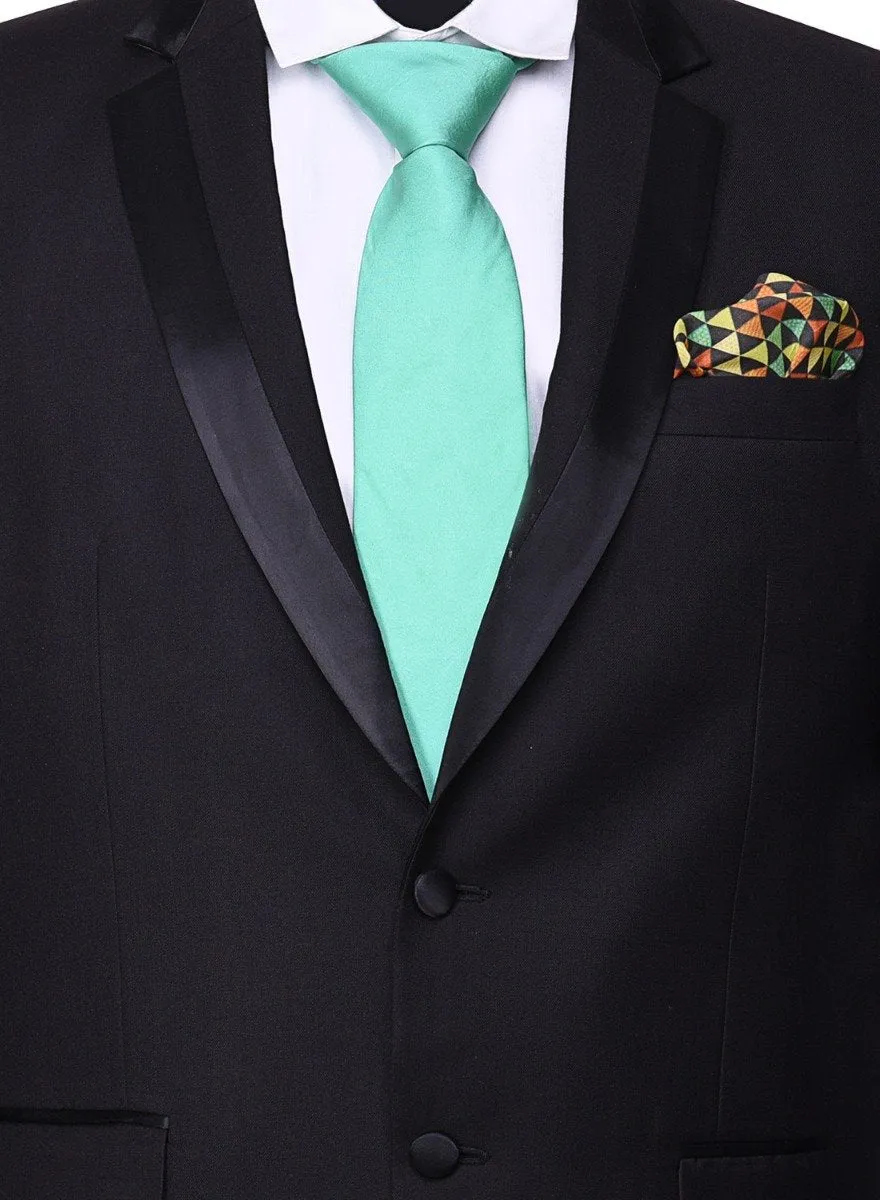 Chokore Dark Sea Green Silk Tie & Pocket Square set