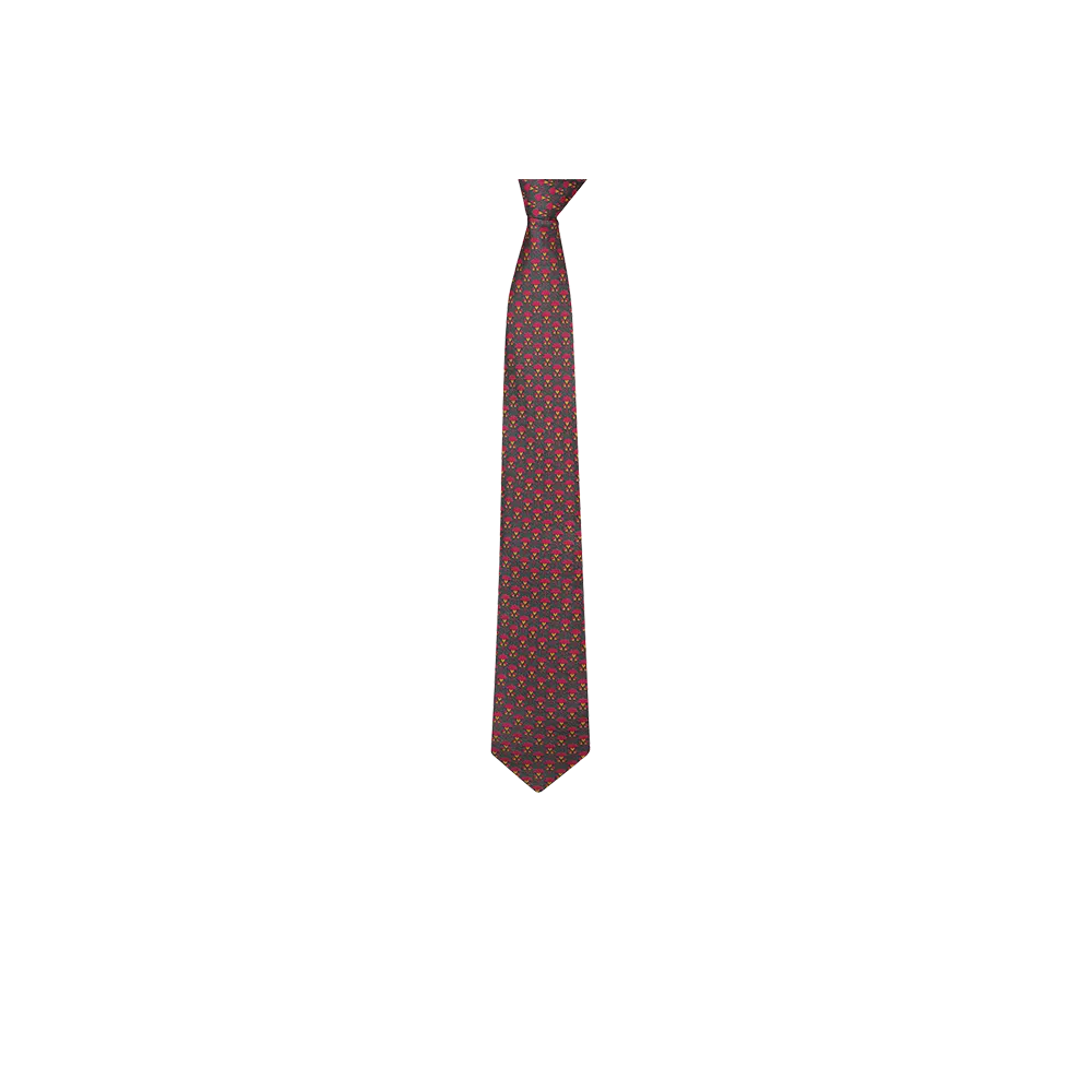 Chokore Grey & Magenta Silk Tie from Indian At Heart range & Two-in-one Dark Grey & Wine Pink Silk Pocket Square set