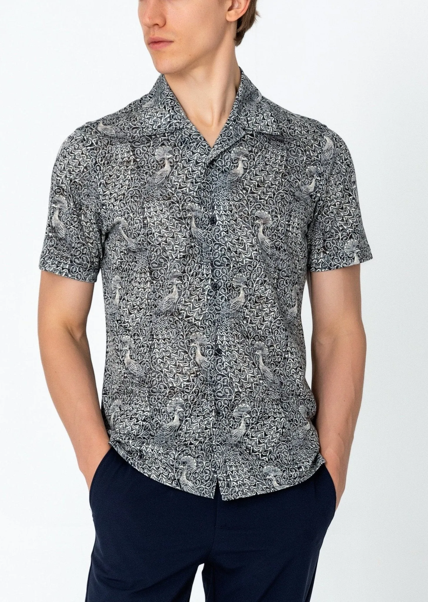 Collared Lightweight Shirt - Peacock Black