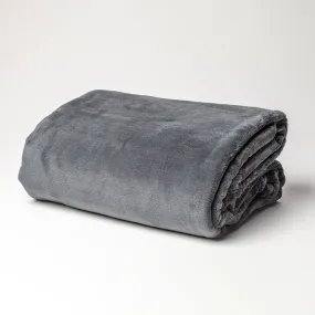 Coral Fleece Blanket - Pewter Single/Double