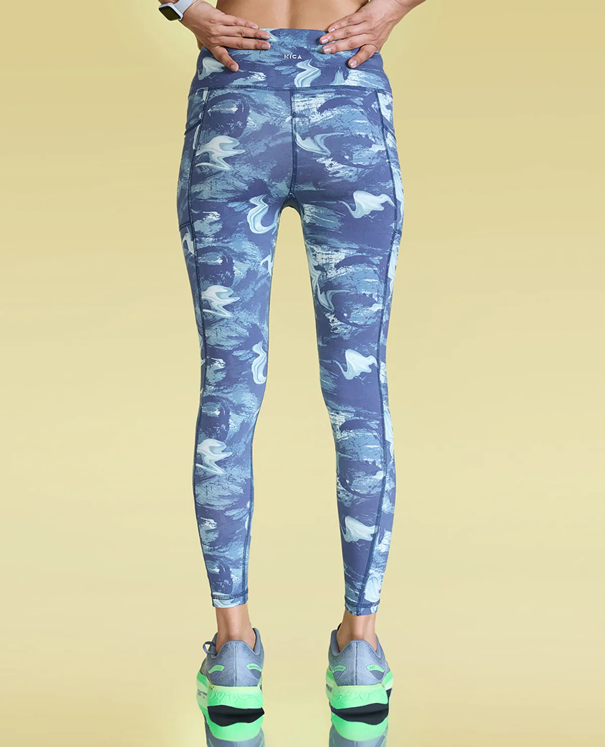 Cotton Printed Sports Bra & Leggings - Blue