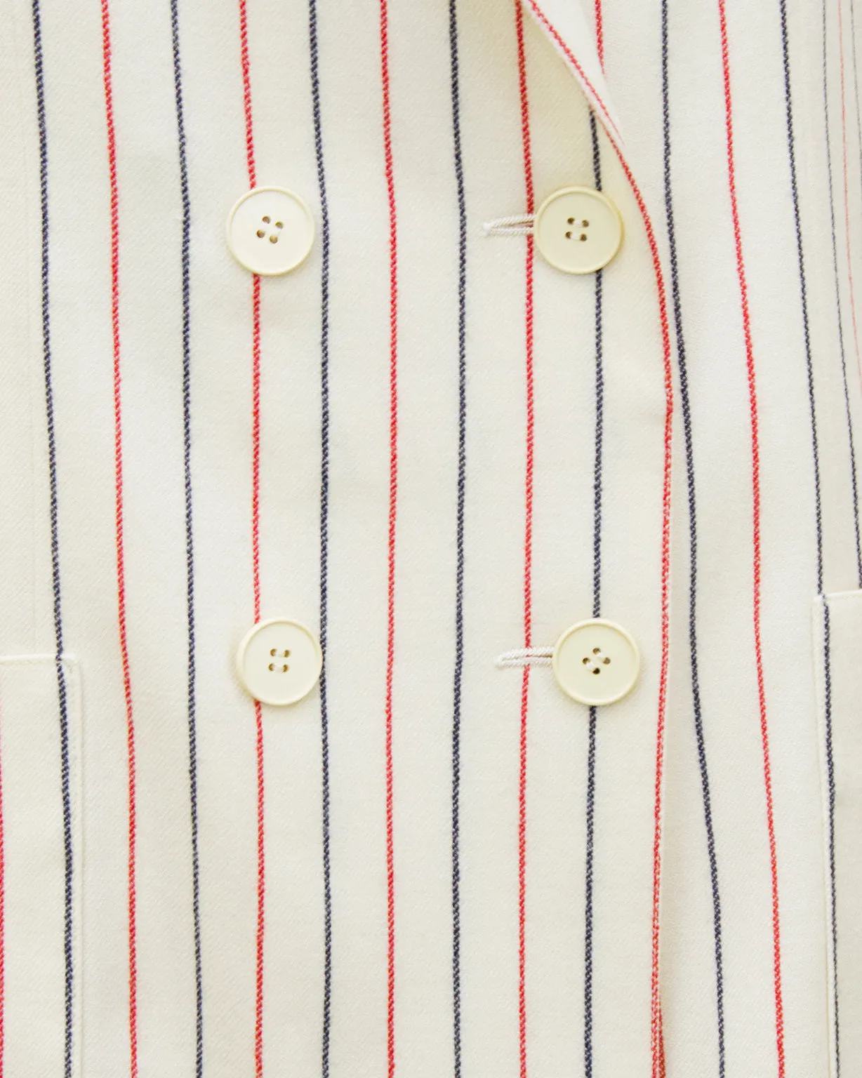 Cream Pin Stripe Wool Suit