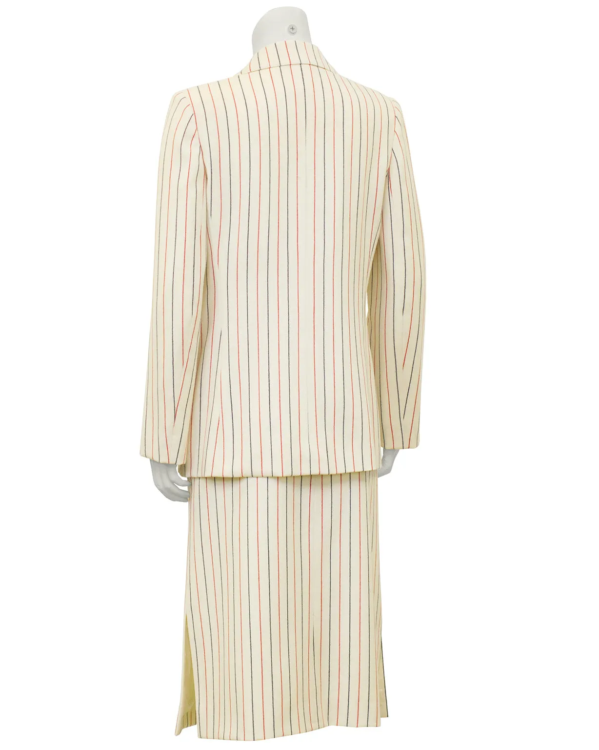 Cream Pin Stripe Wool Suit