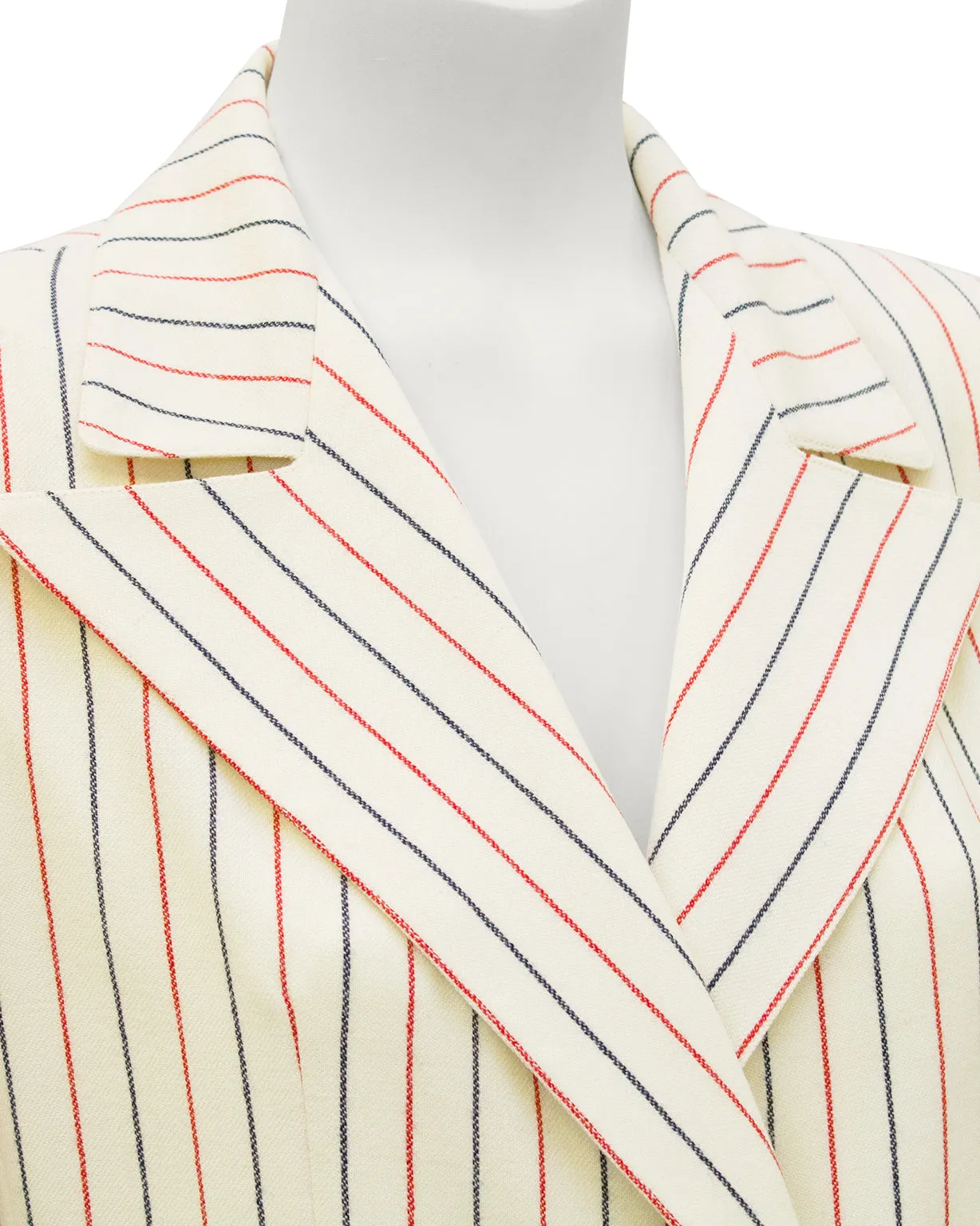 Cream Pin Stripe Wool Suit