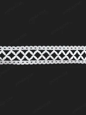 Criss-Cross Design White Lace Trim