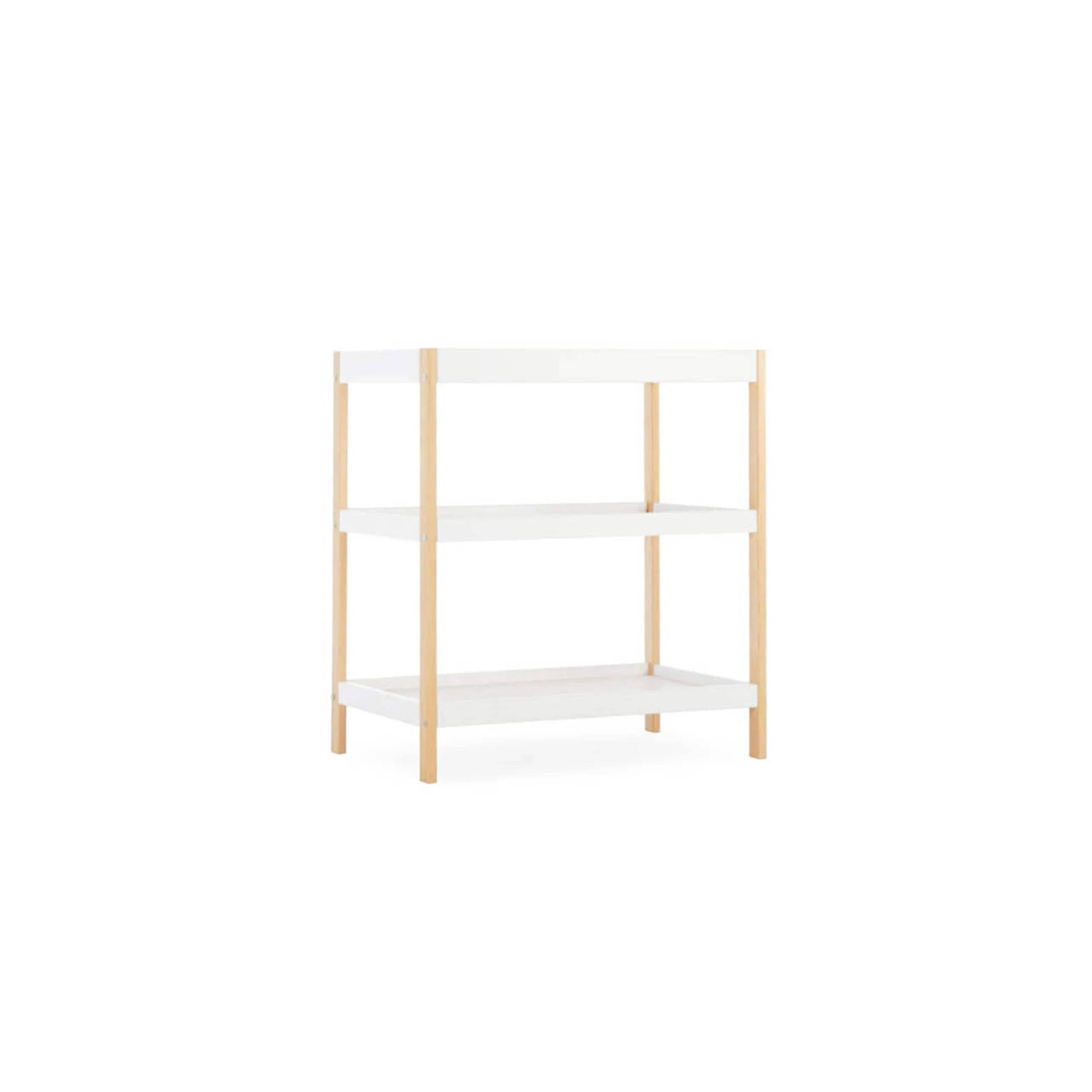 CuddleCo Nola 3pc Set Changer, Cot Bed and Clothes Rail - White & Natural