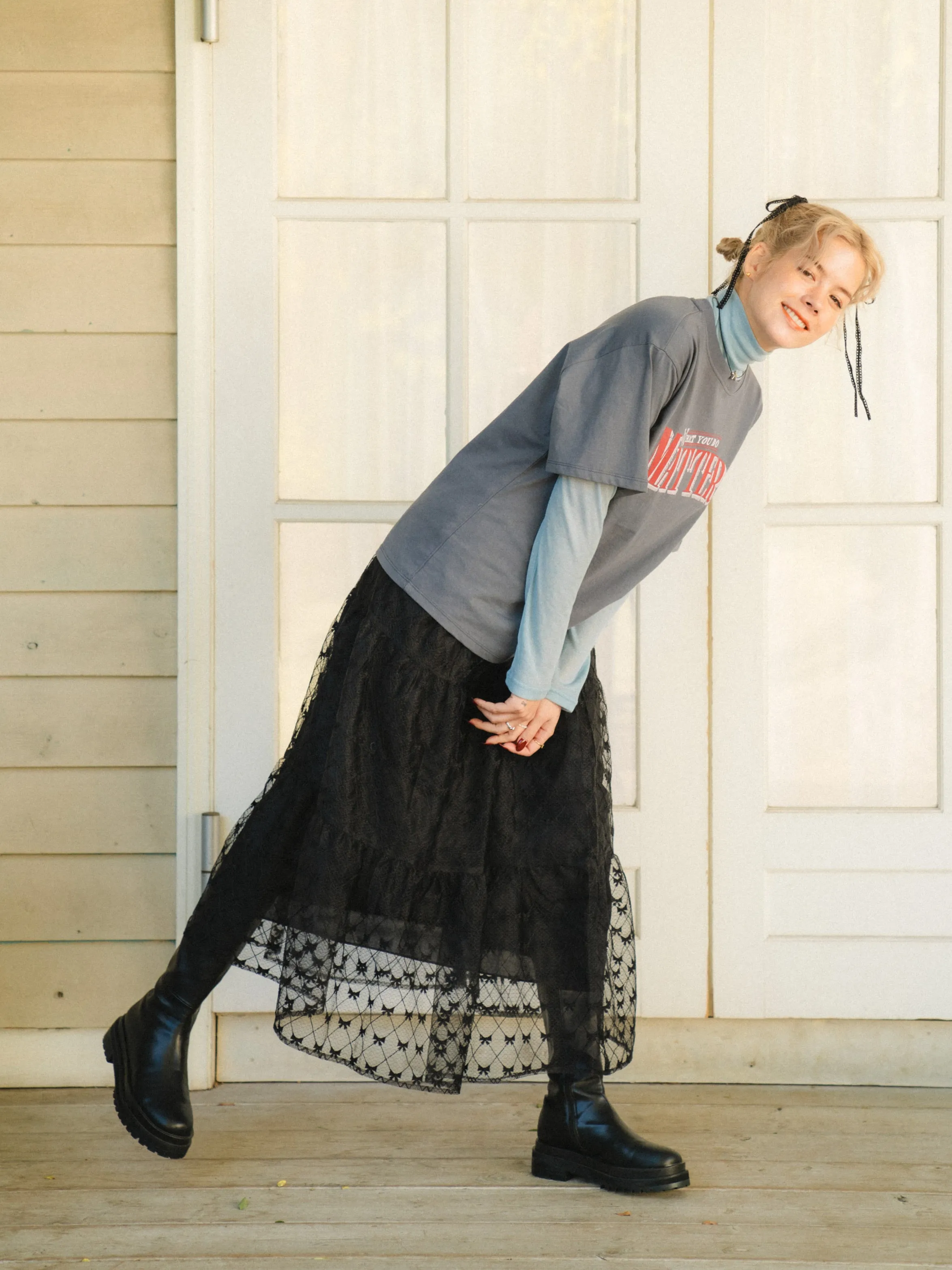 Daily Use See-through Turtleneck Top