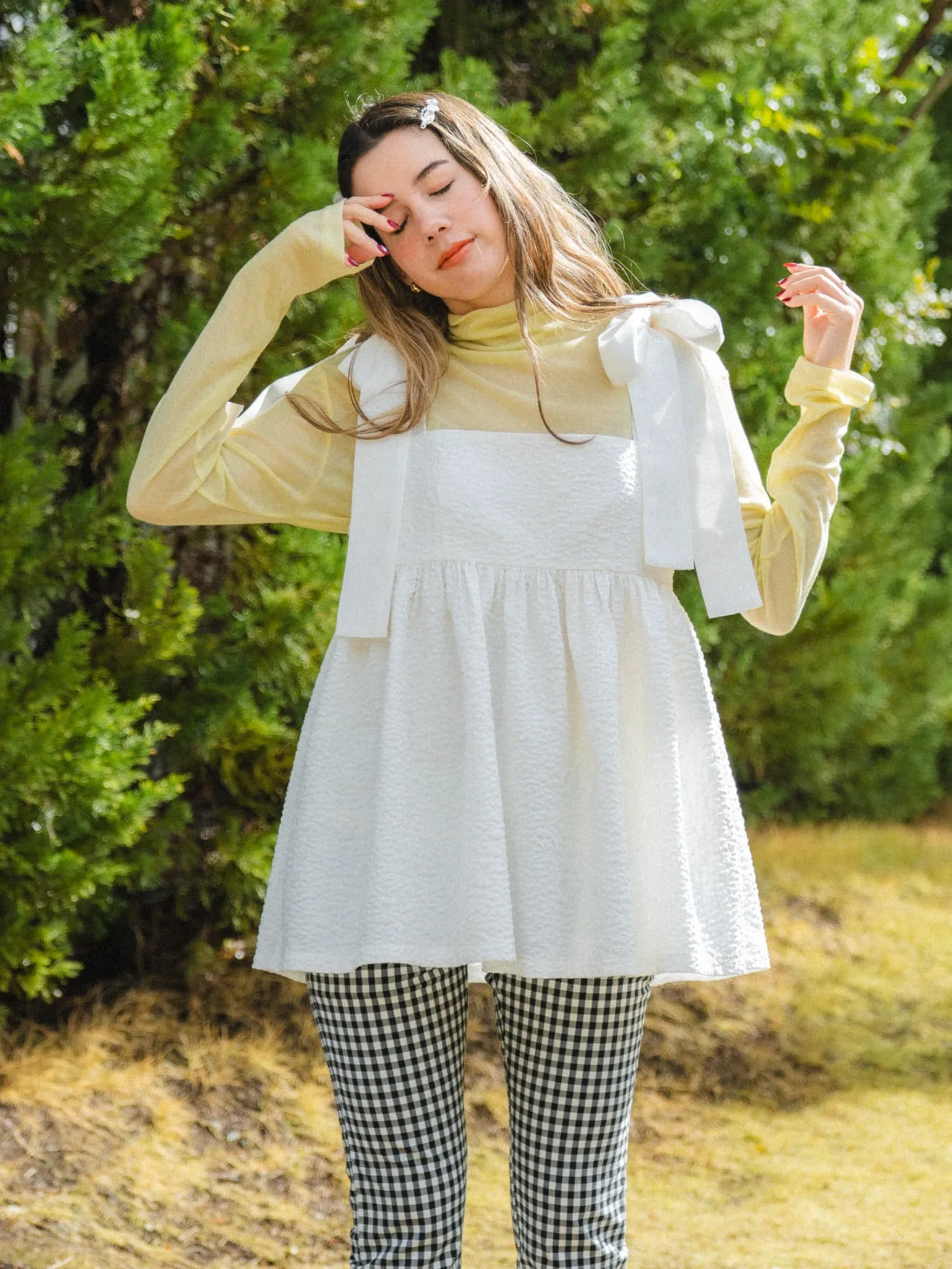 Daily Use See-through Turtleneck Top