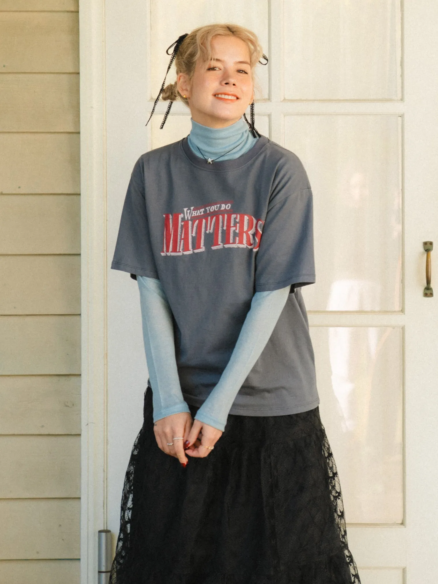 Daily Use See-through Turtleneck Top