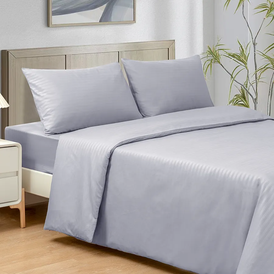 Deluxe Gray Plain Linen Bed in A Bag