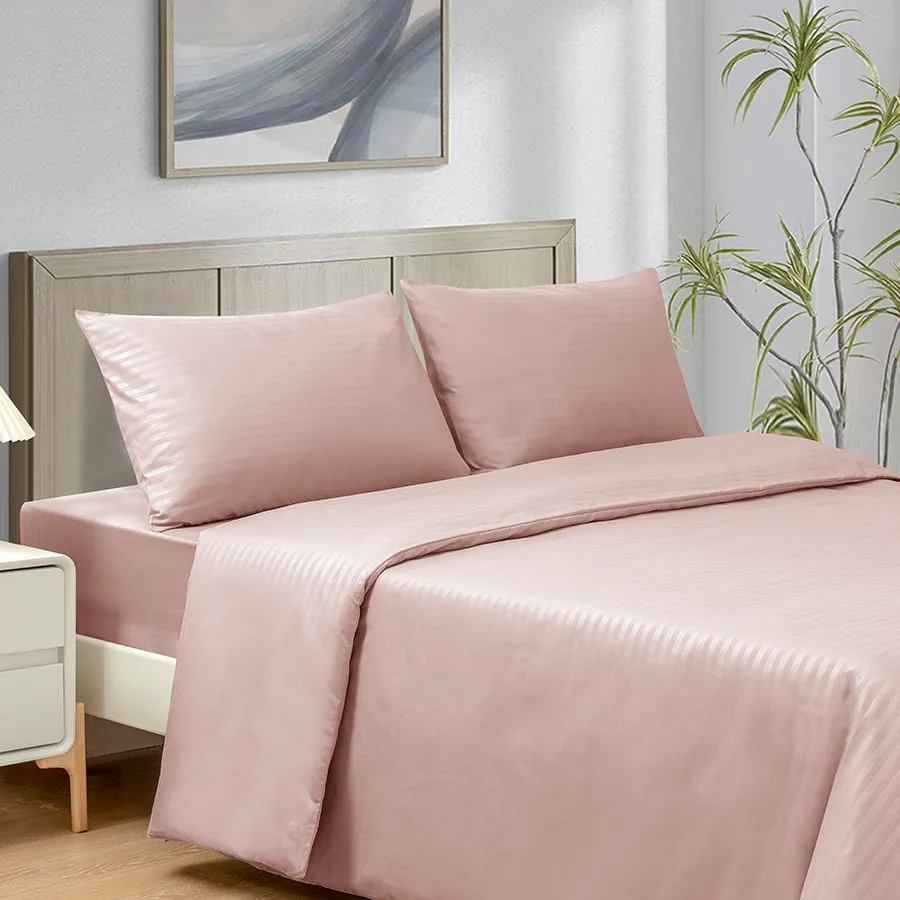 Deluxe Rose Dust Plain Linen Bed in A Bag