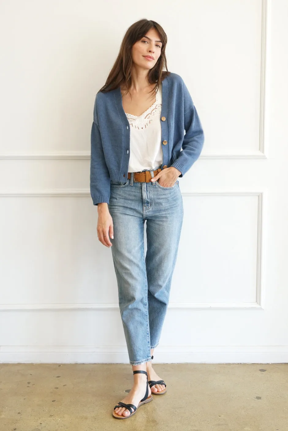 Diana Cardigan in Denim Blue