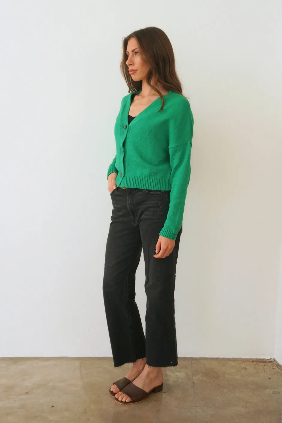 Diana Cardigan in Emerald Green