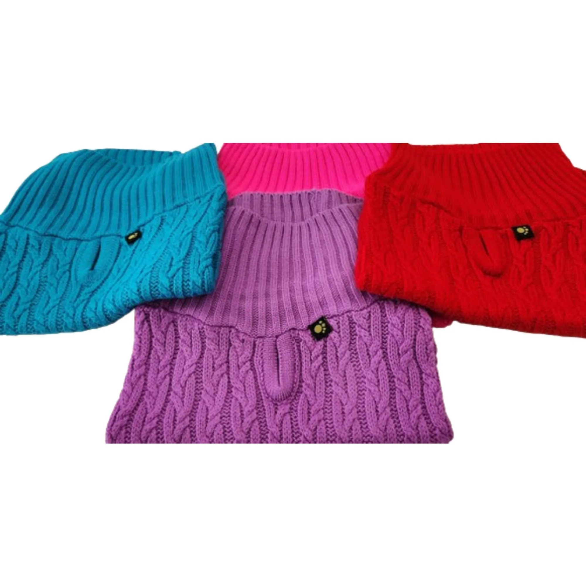 Dogs and Cats Colorful Knitted Turtleneck Sweater for Dogs