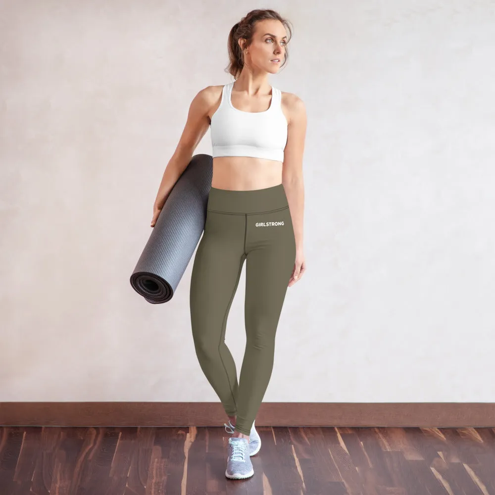 ELEVATED ESSENTIALS, BOOTY BOOSTING HIGH WAISTBAND LEGGING ARMY GREEN