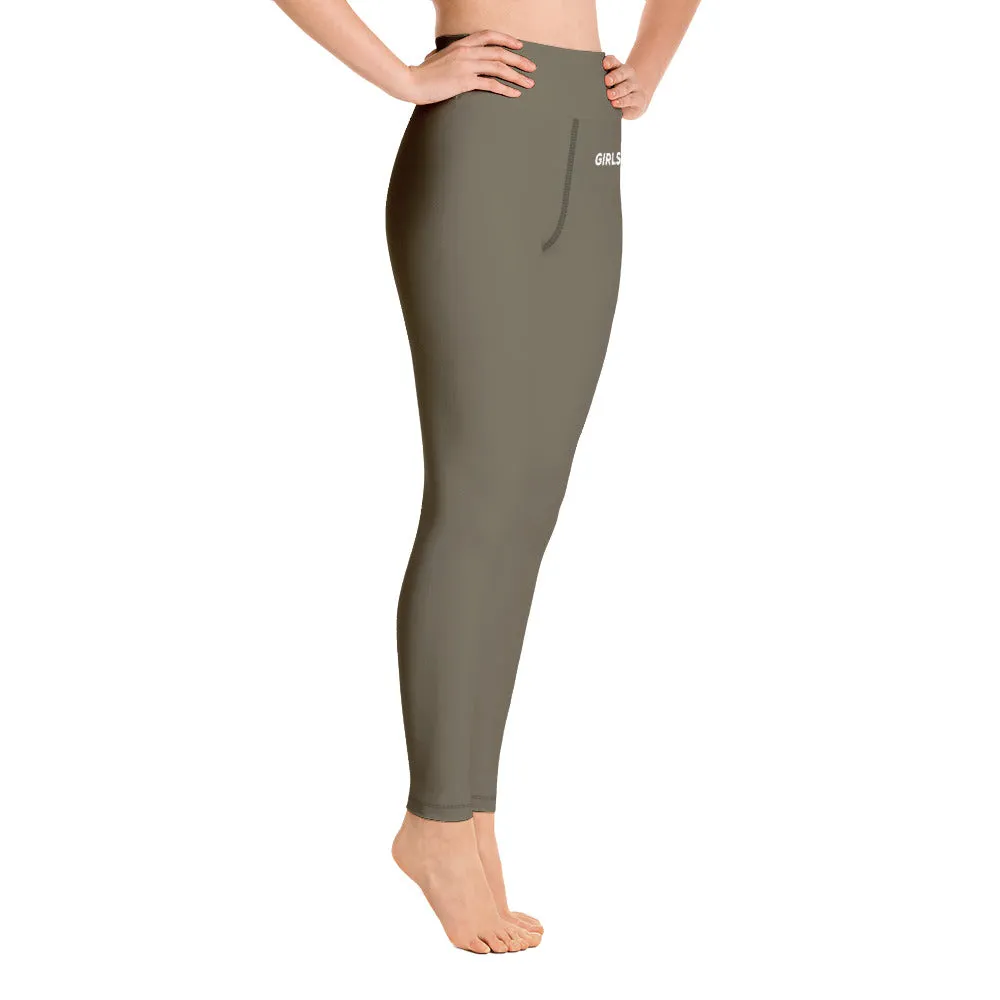 ELEVATED ESSENTIALS, BOOTY BOOSTING HIGH WAISTBAND LEGGING ARMY GREEN