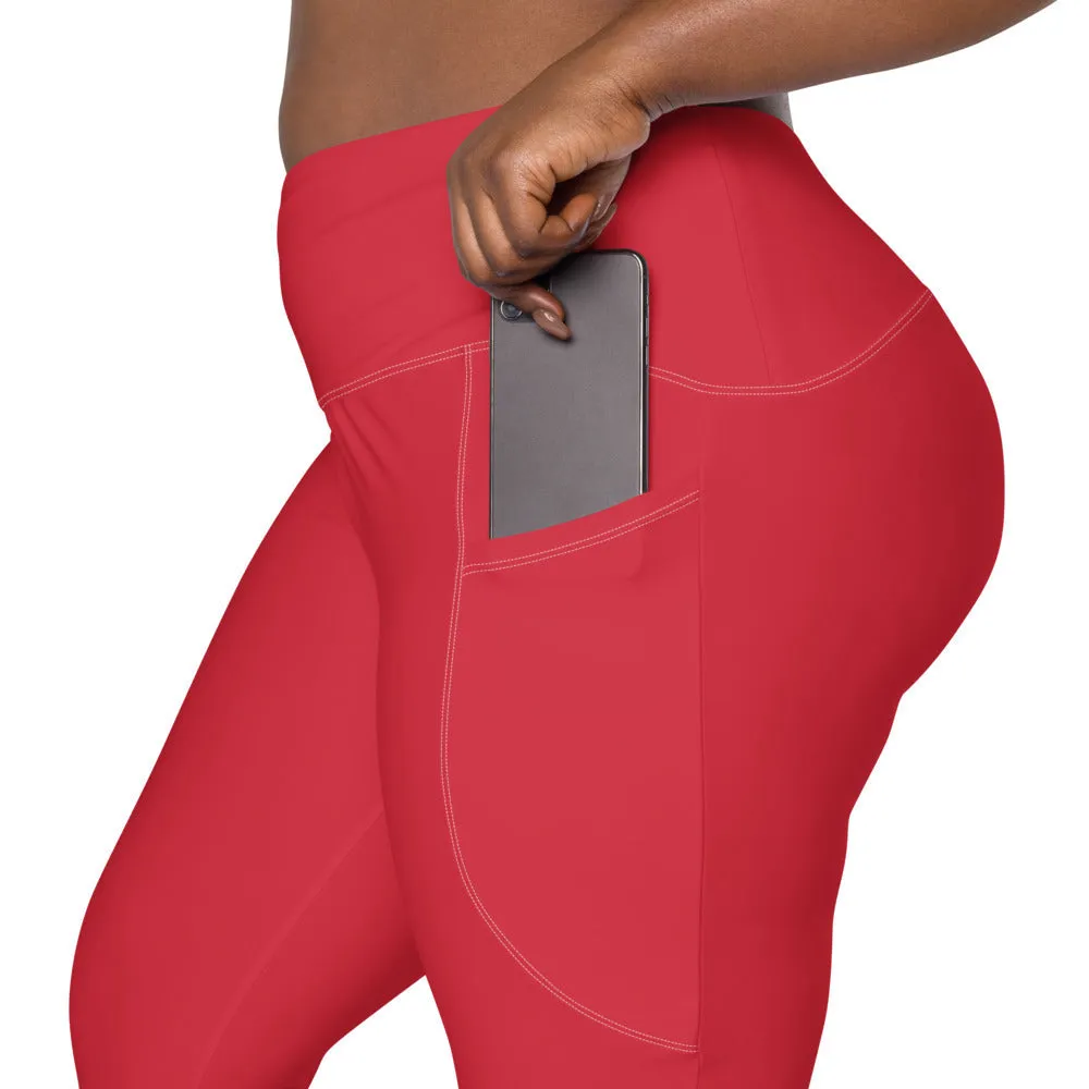 ELEVATED ESSENTIALS, THE PERFECT SIDE POCKET LEGGING RETRO RED