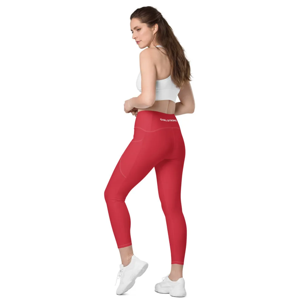 ELEVATED ESSENTIALS, THE PERFECT SIDE POCKET LEGGING RETRO RED