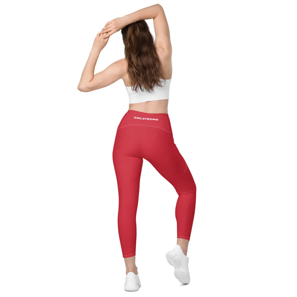 ELEVATED ESSENTIALS, THE PERFECT SIDE POCKET LEGGING RETRO RED