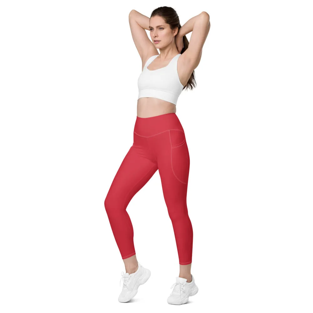 ELEVATED ESSENTIALS, THE PERFECT SIDE POCKET LEGGING RETRO RED