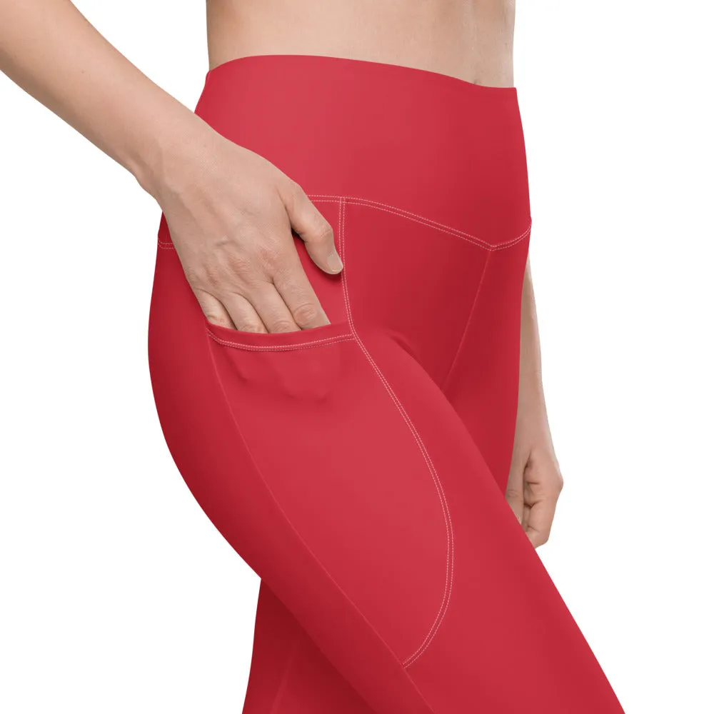 ELEVATED ESSENTIALS, THE PERFECT SIDE POCKET LEGGING RETRO RED