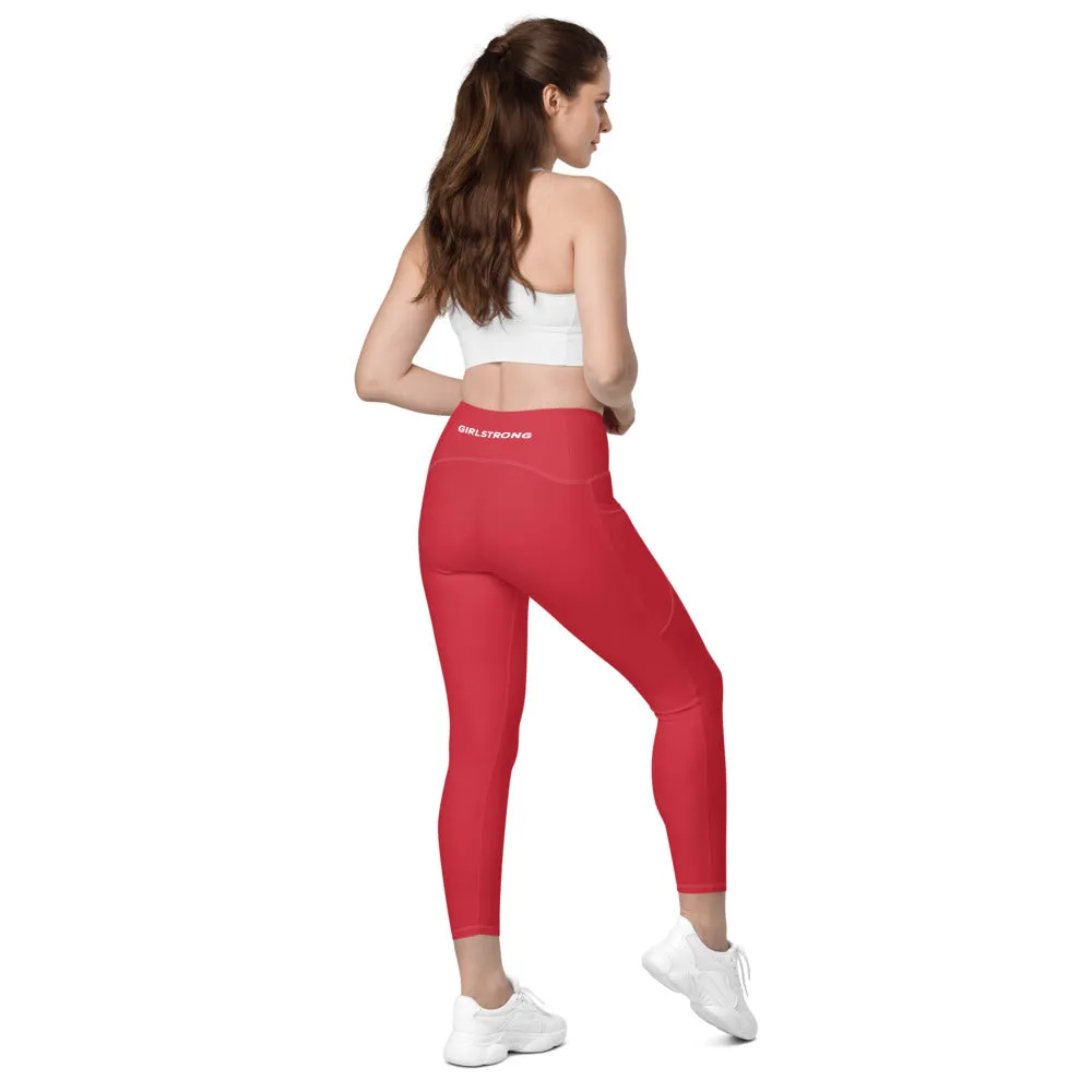 ELEVATED ESSENTIALS, THE PERFECT SIDE POCKET LEGGING RETRO RED