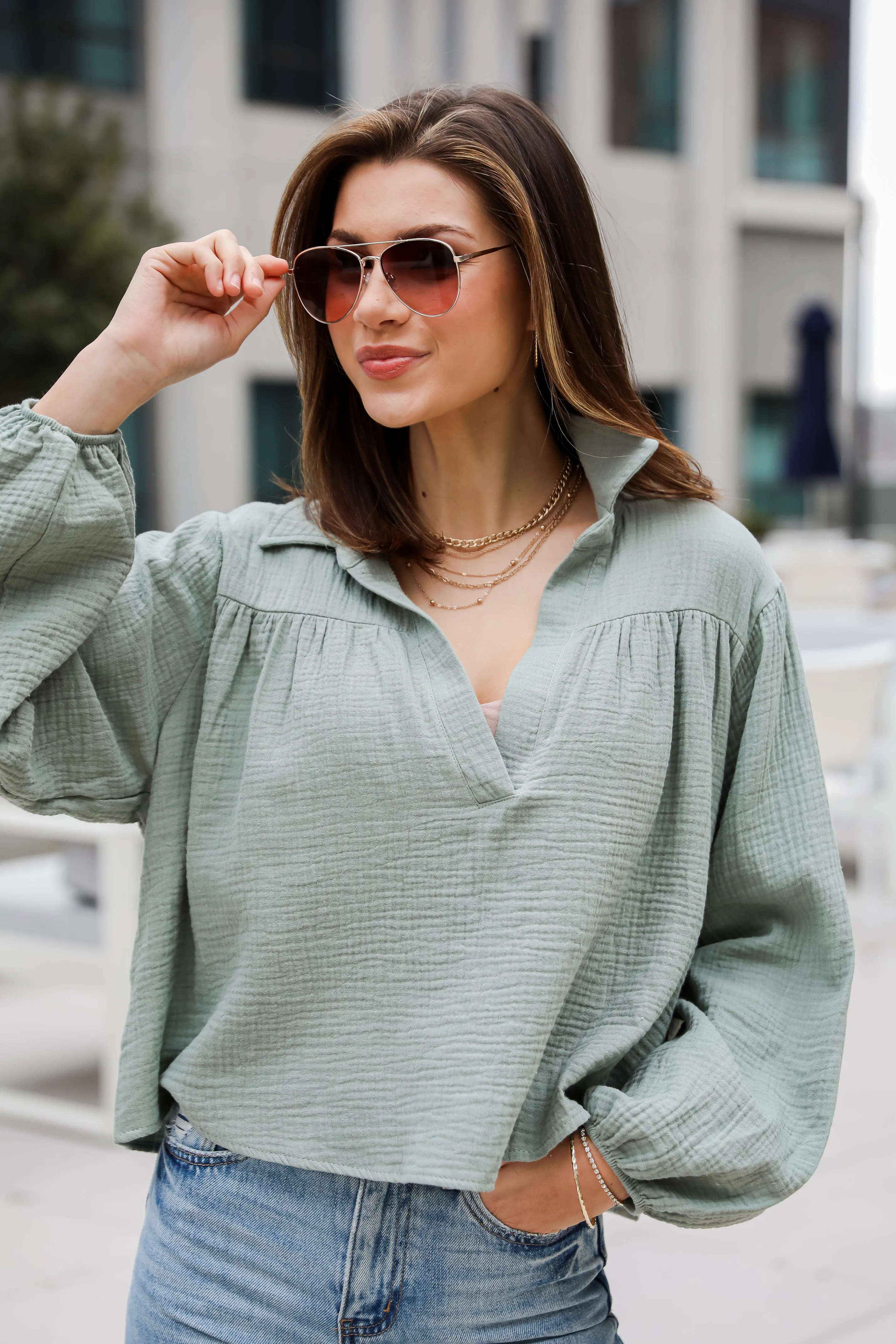 FINAL SALE - Alanna Linen Blouse - DU DEAL